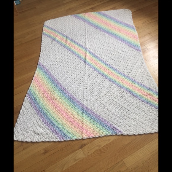 NEW❗️Beautiful HANDMADE pastel rainbow blanket 🌈